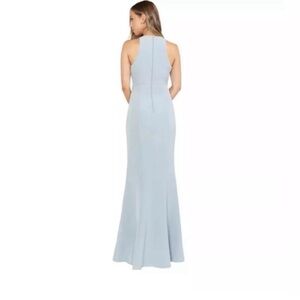 Show Me Your Mumu Chicago High Neck Gown Silver Sage Stretch Crepe S